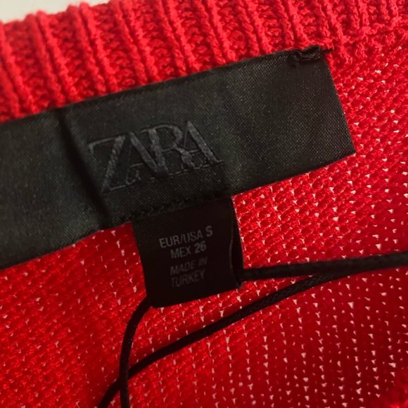 Zara Red Cardigan with Gold Buttons - Picture 2 of 3